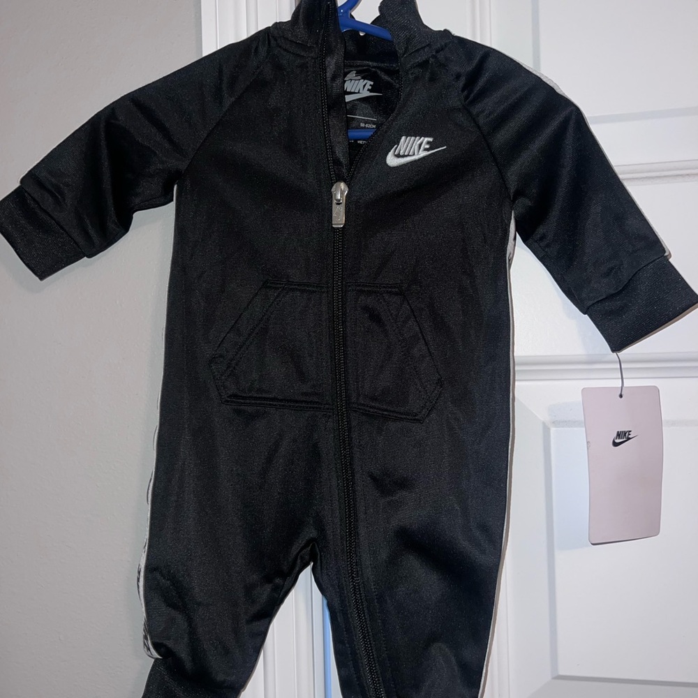 Nike Black Footies One Piece with Swoosh Logo